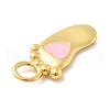 925 Sterling Sliver Pink Enamel Pendants STER-Z012-01G-01-2