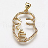 Brass Micro Pave Cubic Zirconia Pendants ZIRC-F073-32-2