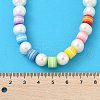 Mother's Day Jewellery Natural Pearl & Acrylic Column Beaded Necklaces NJEW-C070-03-5