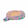 Ion Plating(IP) Rainbow Color 304 Stainless Steel Pendants Cabochon Seetings STAS-C049-19M-3