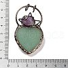 Natural Green Aventurine & Amethyst Big Pendants G-A221-04G-3