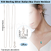 Beebeecraft 2Pcs 925 Sterling Silver Box Chain Necklaces NJEW-BBC0001-13P-2
