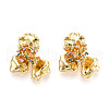 Brass Micro Pave Cubic Zirconia Pendants KK-N265-21G-1