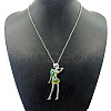 Alloy Pave Natural Paua Shell Woman Pendant Necklaces XH4699-1-1