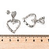 Hollow Heart Brass Micro Pave Clear Cubic Zirconia Dangle Stud Earrings EJEW-Z099-02P-02-5