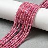 Faceted Rondelle Natural Red Tourmaline Bead Strands G-F289-45-6