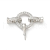 Brass Micro Pave Clear Cubic Zirconia Fold Over Clasps KK-Z083-07P-1