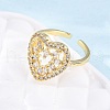 Brass Micro Pave Clear Cubic Zirconia Cuff Rings for Women RJEW-U047-17G-3