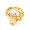 Oval Brass Finger Rings for Women RJEW-S622-03G-3