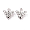Brass Micro Pave Clear Cubic Zirconia Charms KK-G418-11P-1