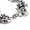 Retro Alloy Skull Anchor Link Chain Bracelets for Women Men BJEW-L684-001AS-3