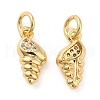 Rack Plating Brass Micro Pave Clear Cubic Zirconia Charms KK-I706-06G-1