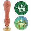 Brass Wax Seal Stamp with Handle AJEW-WH0184-0252-1