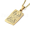 Rectangle with Twelve Constellations Pendant Necklaces NJEW-D069-01G-02-2