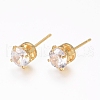 Brass Stud Earrings EJEW-L245-003G-1