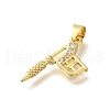 Rack Plating Brass Micro Pave Cubic Zirconia Pendants KK-Z086-63G-01-2