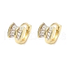 Brass Micro Pave Clear Cubic Zirconia Hoop Earrings EJEW-D323-02G-4