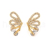Brass Micro Pave Clear Cubic Zirconia Stud Earrings EJEW-B131-04G-4
