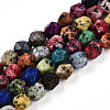 Dyed Natural Sesame Jasper Beads Strands G-T139-8mm-47A-4
