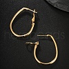 Elegant Geometric Oval Stainless Steel Hoop Earrings XV3579-4
