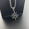 Spiral Sun Flame Pendant Punk Necklace Vintage Stainless Steel Hollow Jewelry RM8476-2