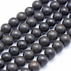 Natural Ebony Wood Beads Strands X-WOOD-P011-03-8mm-1