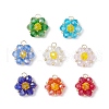 8Pcs 8 Colors Electroplate Glass Pendants PALLOY-MZ00727-1