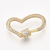 Brass Micro Pave Cubic Zirconia Screw Carabiner Lock Charms ZIRC-S061-95G-1
