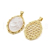 Natural White Shell Carved Mermaid Pendants KK-S506-03C-G-3