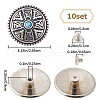 Gorgecraft 10 Sets Zinc Alloy Decorative Rivets BUTT-GF0001-20-2