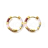 Brass Enamel Earrings EJEW-R024-01G-01-2