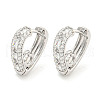 Brass Micro Pave Clear Cubic Zirconia Hoop Earrings EJEW-S228-11P-1