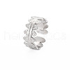 304 Stainless Steel Oval Wrap Open Cuff Ring for Women RJEW-S405-153P-3