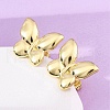 Brass Stud Earrings EJEW-H158-05A-G-3