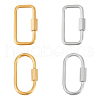 Unicraftale 4Pcs 4 Styles Ion Plating(IP) 304 Stainless Steel Screw Carabiner Lock Charms STAS-UN0053-33-1
