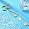 304 Stainless Steel & Natural Shell Ring Lariat Necklaces for Women NJEW-A045-21G-1