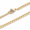 Men's 304 Stainless Steel Diamond Cut Cuban Link Chain Necklaces NJEW-L173-014-G-1