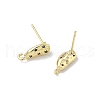 Brass Micro Pave Cubic Zirconia Stud Earring Findings KK-U075-01A-01G-2
