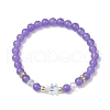Round Natural Dyed Malaysia Jade Beaded Stretch Bracelets BJEW-JB10670-3