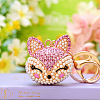 Full Rhinestone Fox Head Pendant Keychain WG98948-09-1