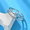 Rhodium Plated 925 Sterling Silver Ring Components FIND-Z078-01P-3