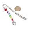 Flower Pattern Alloy Hook Bookmarks AJEW-JK00250-01-2