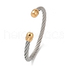 304 Stainless Steel Cuff Bangles BJEW-M136-01B-PG-4