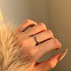 925 Sterling Silver Micro Pave Cubic Zirconia Finger Rings for Women RJEW-F180-04P-1