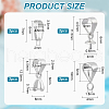 BENECREAT 8Pcs 4 Style Rhodium Plated 925 Sterling Silver Ice Pick Pinch Bails & Snap on Bails & Tube Bails STER-BC0002-36-2