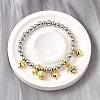 Brass Enamel Round Beads Charm Bracelets for Women BJEW-D317-11D-PG-1