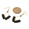 Glass Seed Braided Rhombus Chandelier Earrings EJEW-MZ00081-2