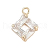 Rack Plating Brass with Cubic Zirconia Pendants KK-Q018-05G-1