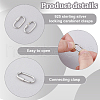   2Pcs Rhodium Plated 925 Sterling Silver Locking Carabiner Clasps STER-PH0002-42-4