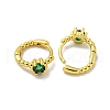 Brass Micro Pave Cubic Zirconia Hoop Earring EJEW-C088-19G-02-2